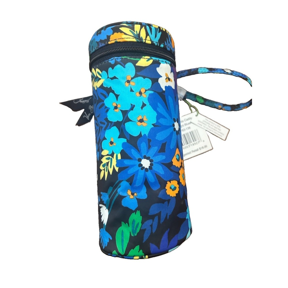 Vera Bradley NWT Baby Bottle Caddy "Midnight Blue" Pattern Insulated 8 x 3.5in